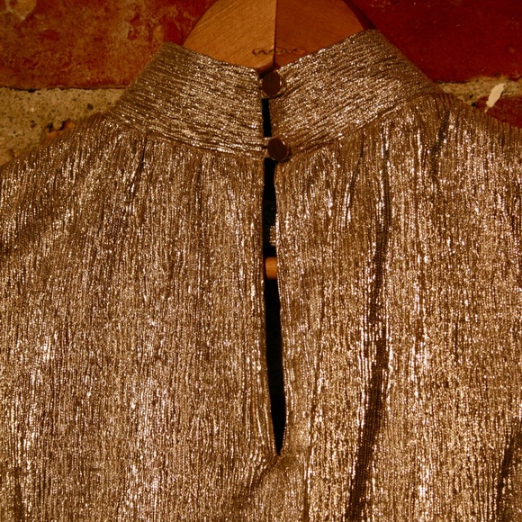 Express Shimmer Cutout High Neck Tank Top - Picture 7 of 7